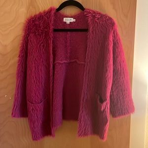 Fabulous furry magenta Molly Bracken cardigan size medium/large